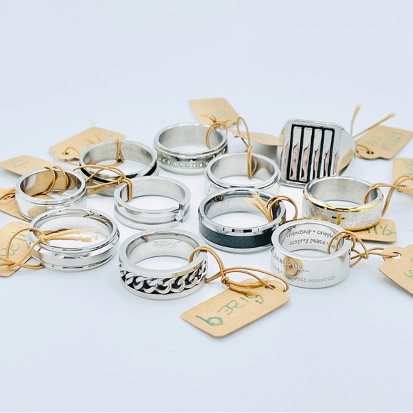 STAINLESS STEEL RING BUNDLE/LOT - Picture 2 of 11